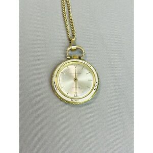 Saxony‎ Swiss Made Floral Pocket Watch On Chain DOES NOT WORK